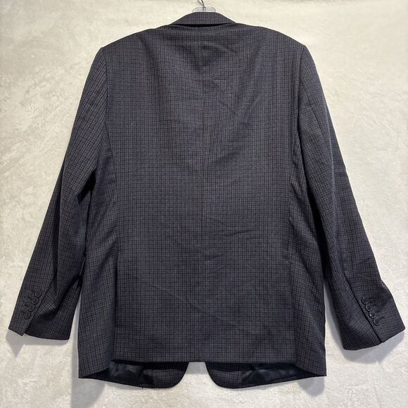 Versace Collection Sport Coat Blazer Jacket Navy Check Size 52 US 42 Virgin Wool - Picture 7 of 16